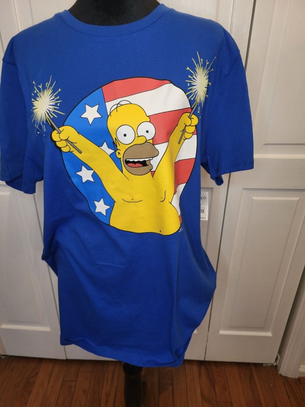 NWT The Simpsons Homer Graphic Tee L (42/44) Fourth of July Memorial Day Summer
